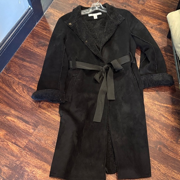 Larry Levine Elegant Black Teddy Coat - Picture 2 of 11
